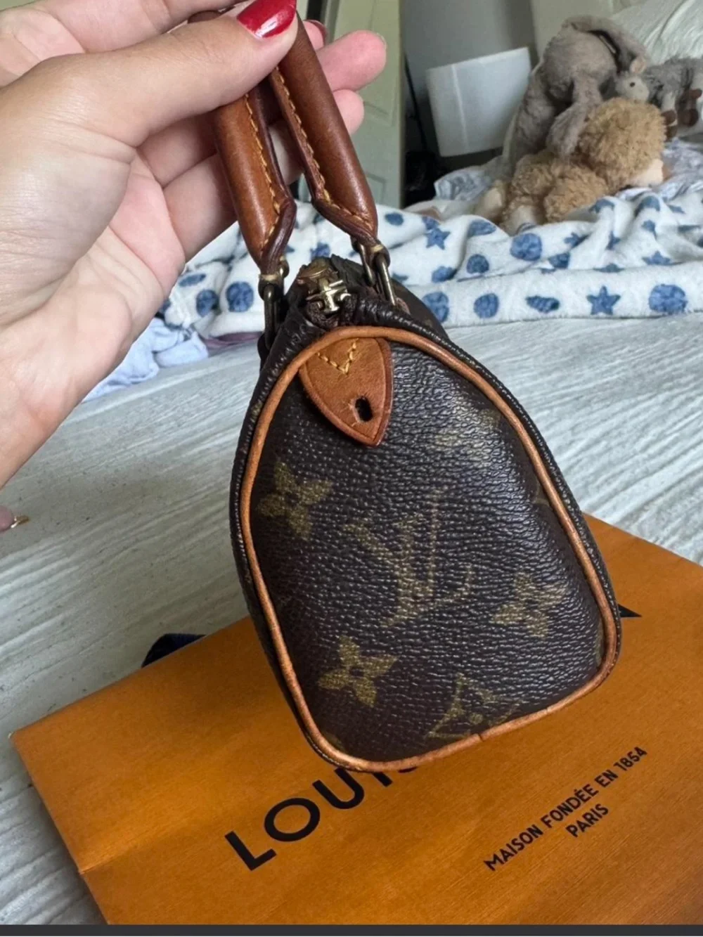 Louis Vuitton Dark Brown Monogram Mini Nano Speedy Vintage